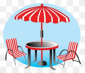 Beach Umbrella Chairs Vacation Red - Clip Art Emoji