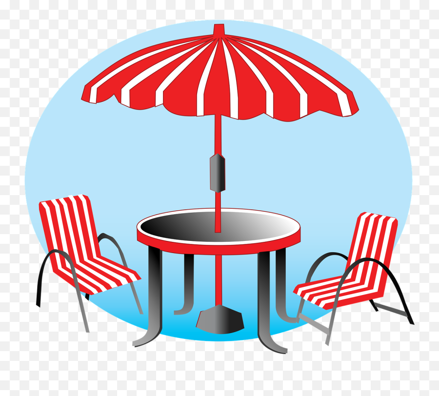 Beach Umbrella Chairs Vacation Red - Clip Art Emoji,Beach Umbrella Emoji