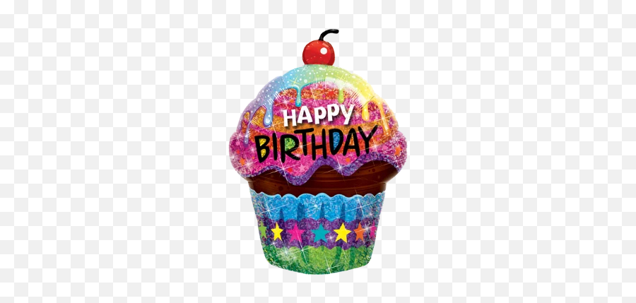 Theme Party Balloon - Happy Birthday Cup Cake Emoji,Emoji Birthday Cupcakes