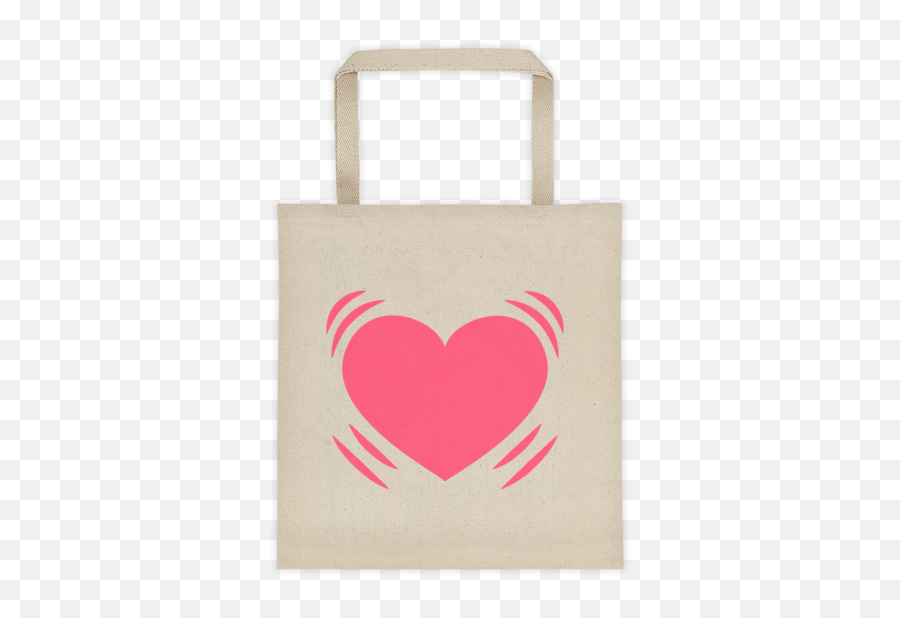 Pulsing Heart Emoji Cotton Bag - Black Cat For Good Luck,Grocery Bag Emoji