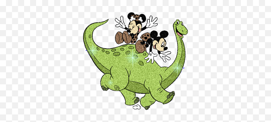 Mickey Minnie Mouse Glitter Gif - Mickey Mouse Con Dinosaurios Emoji,Dinosaur Emoticons