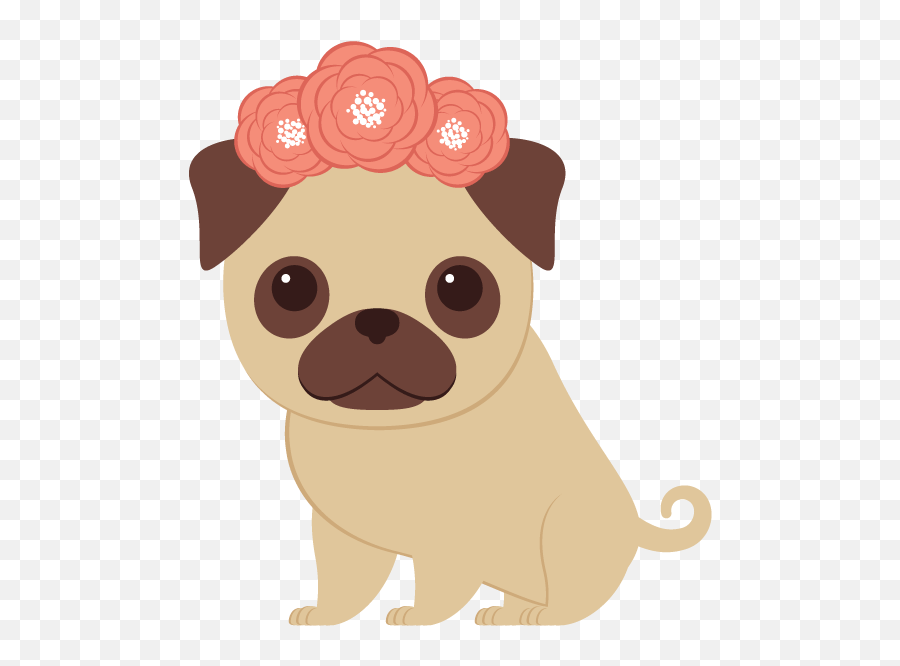 Happy Clipart Pug Happy Pug - Pug In A Ice Cream Cone Emoji,Pug Emoji
