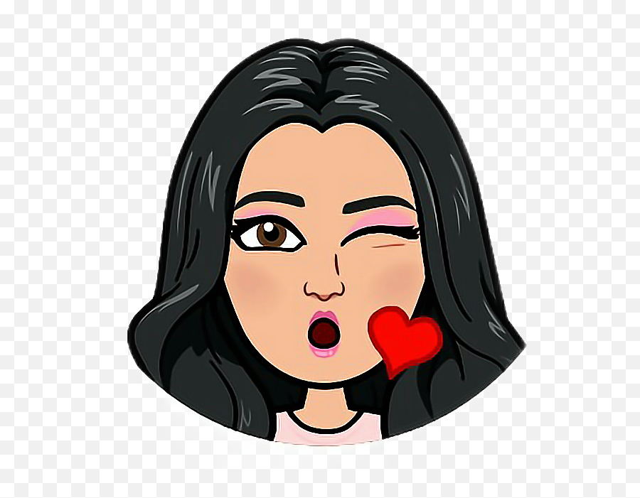 Mandar Beso Emoji Freetoedit - Long Hair Bitmoji Girl,Emoji De Beso