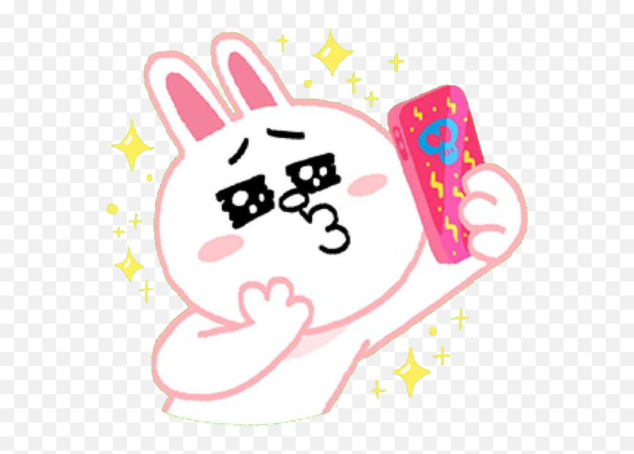 Pouty Cony Takes A Selfie Line Sticker Cony Brown Stickers - Clip Art Emoji,Pouty Emoji