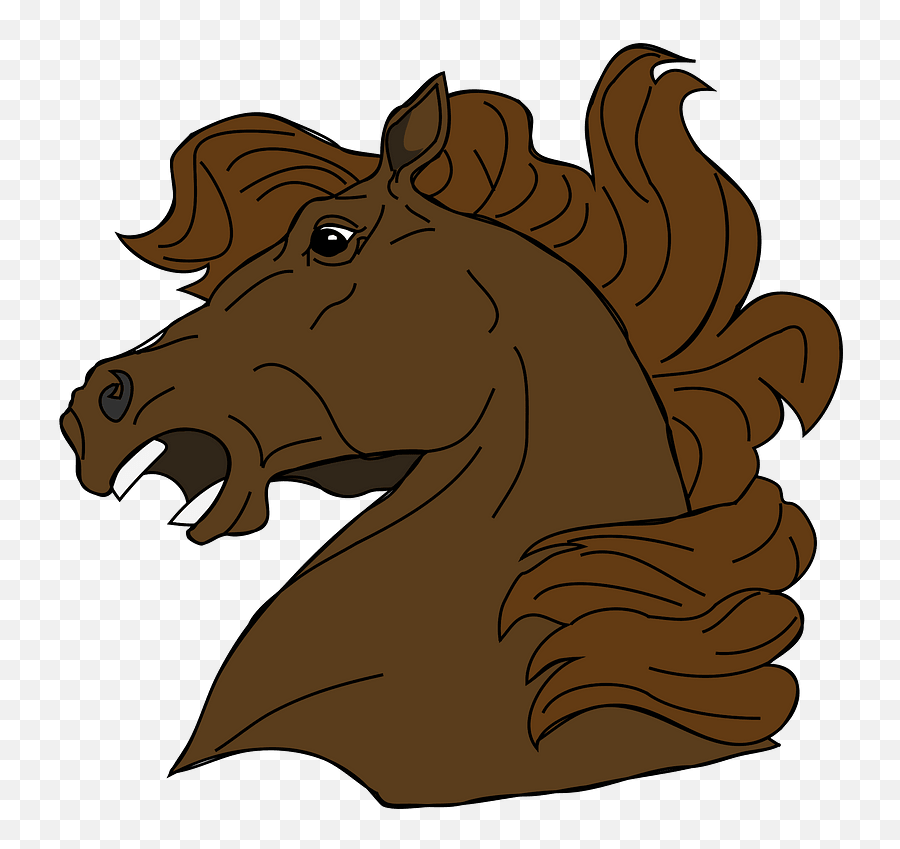 Brown Horse Head Clipart - Angry Horse Clipart Emoji,Horse Head Emoji