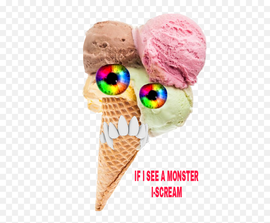 Icecream Monster Funny Summer Heat - Ice Cream Gelato Png Emoji,Ice Cream And Sun Emoji
