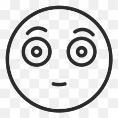 Flushed Face Emoji Icon Of Line Style - Circle,Flushed Face Emoji
