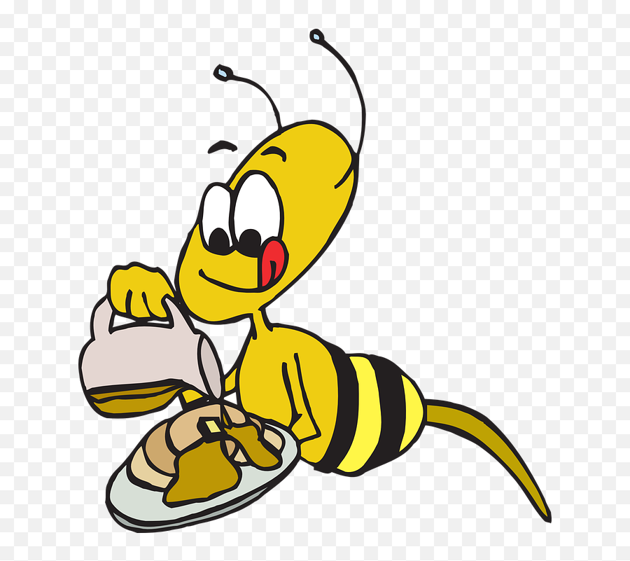 Free Close Up Close - Bee Eating Honey Cartoon Emoji,Hawaiian Emoticon