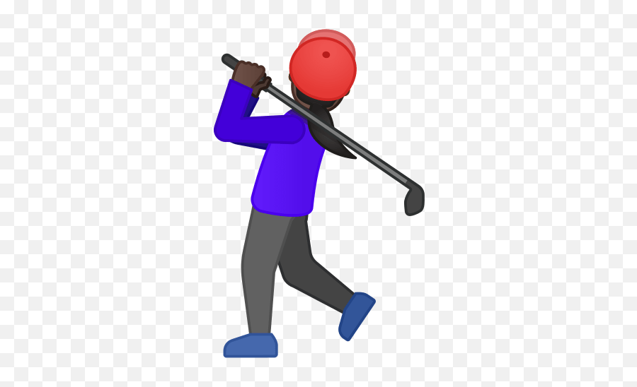 Woman Golfing Emoji With Dark Skin Tone - Emoji Golf Png,Skating Emoji