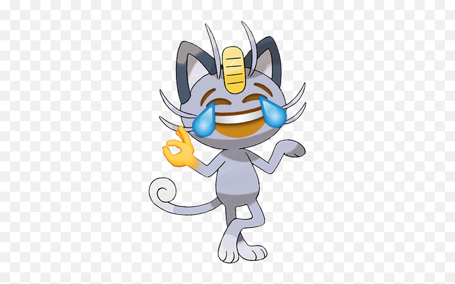 Alolan Meowth With Tears Of Joy - Alolan Meowth Emoji,Laughing Crying Emoji