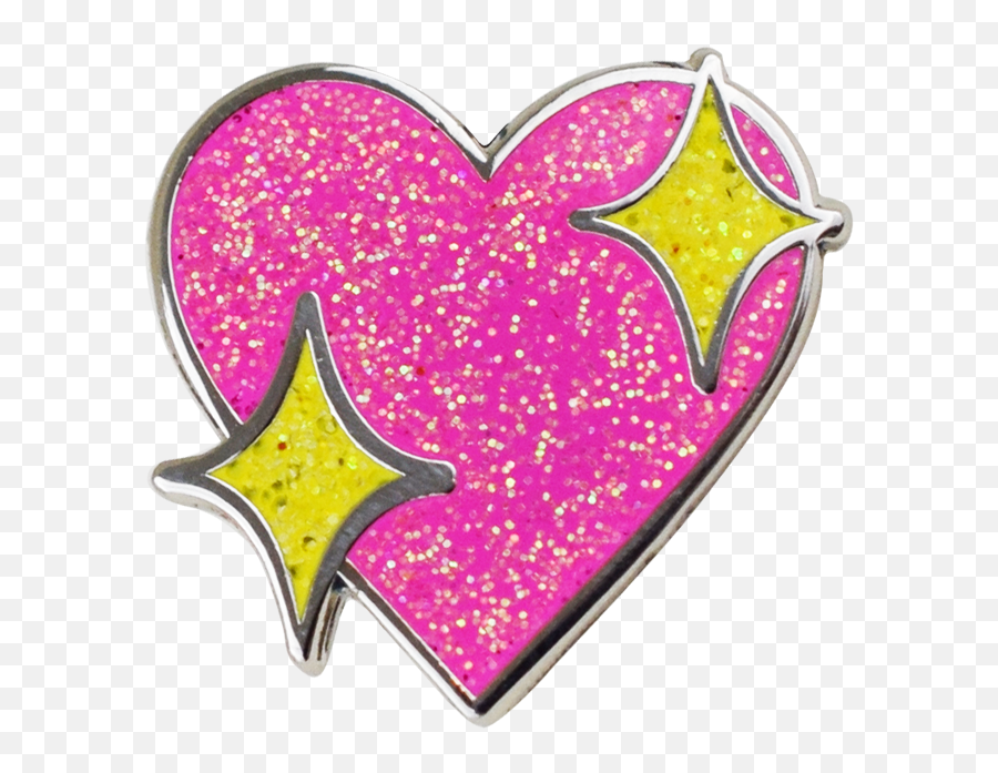 Hard Enamel Heart Emoji Png Sparkle - Glitter Emoji Love Rainbow,Sparkle Emoji