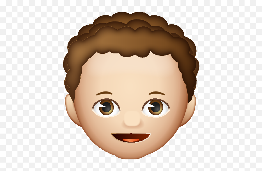 Brown Hair With Curls - Boy Brown Haired Emoji,Brown Hair Emoji