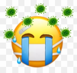 Emoji Meme Crying Coronavirus Sticker - Clip Art