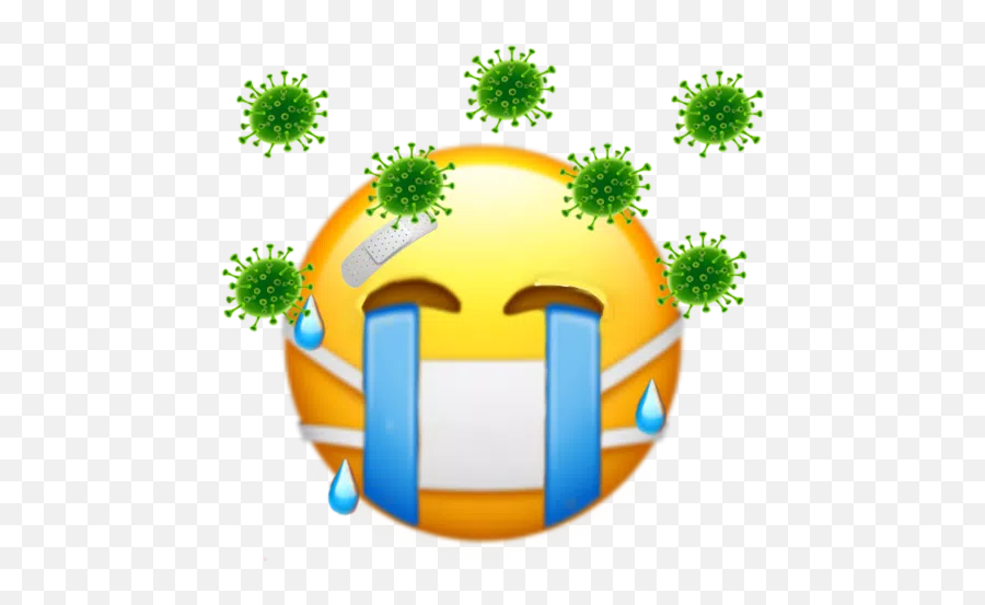 Emoji Meme Crying Coronavirus Sticker - Clip Art,Emoji Crying Meme