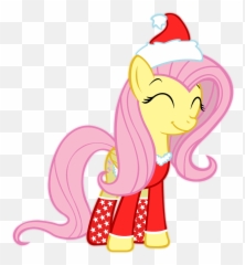 Fluttershy For Christmas With Socks - Visual Fan Art My Little Pony Christmas Fluttershy Emoji,Raises Hand Emoji