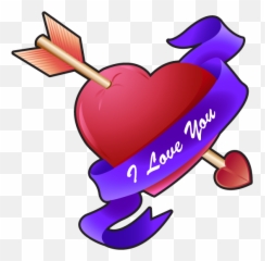 Clipart Info - Arrow With 2 Heart Color Violet Transparent Love Emoji