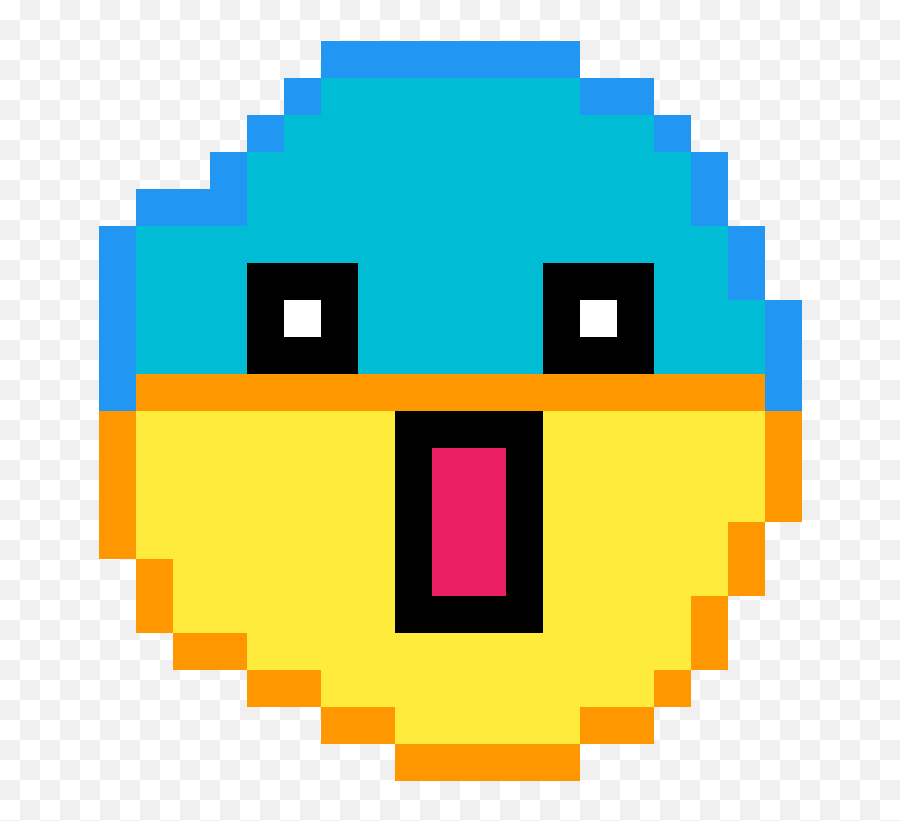 Pixilart - Emoji By Blairanderson Gold Coin Sprite,Blue And Yellow Emoji