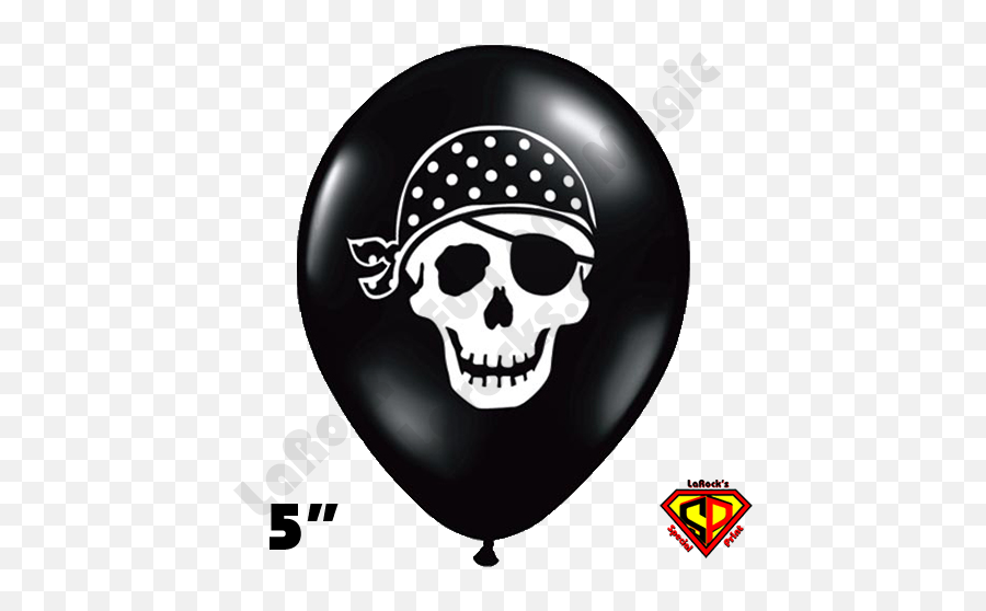 Qualatex 5 Inch Round Pirate Skull - Balloon Pirate Emoji,Black Balloon Emoji