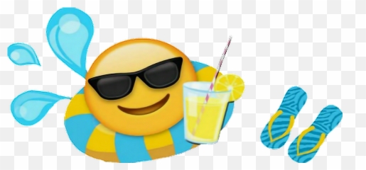 Emoji Summer Fun Pooltime Watersplash - Emoji Summer Png,Straw Emoji