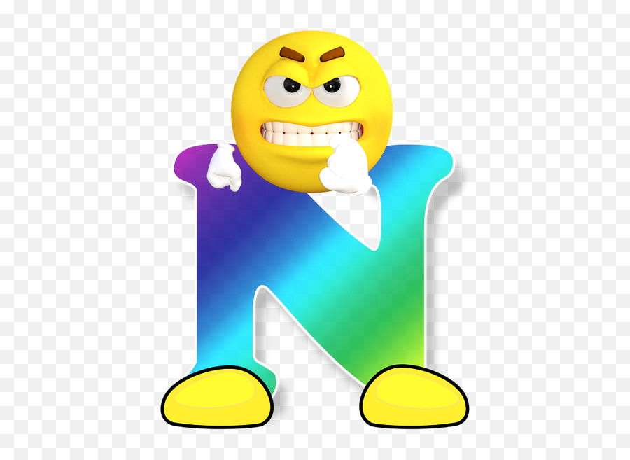 Abc - Letter N Smiley Emoji,Emoji Letters