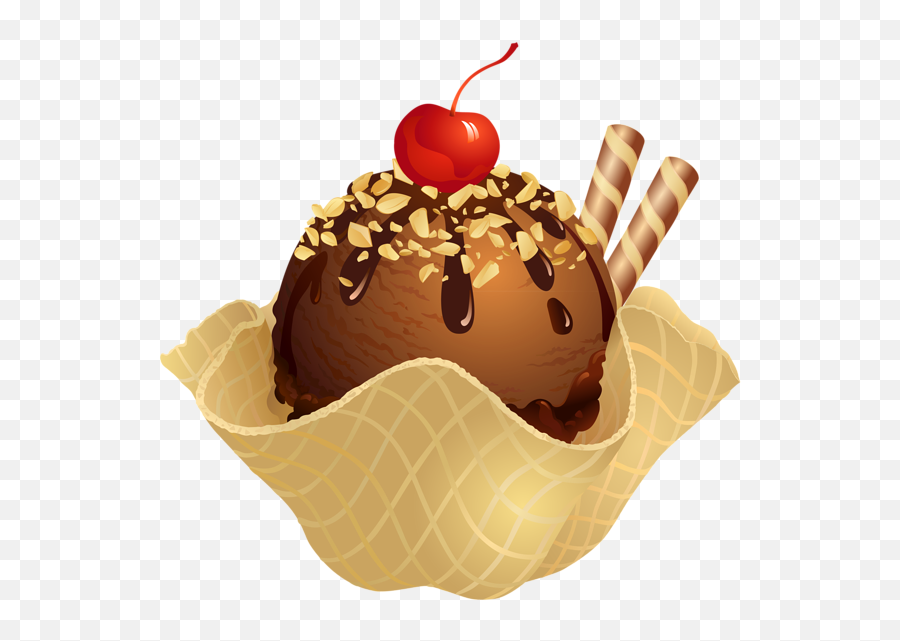 Dessert Clipart Face Picture - Ice Cream Cone Clipart Png Emoji,Chocolate Pudding Emoji
