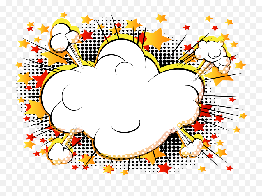 Explosion Clipart Comic Book Explosion - Cloud Comic Explosion Png Emoji,Comic Book Emoji
