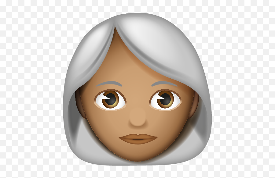 White Hair - Cartoon Emoji,Ponytail Emoji