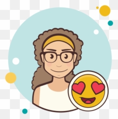 Female In Love Icon - Girl With Glasses Icon Png Emoji,Female Emoticon