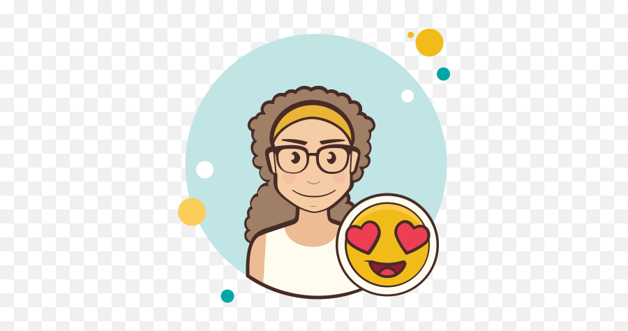 Female In Love Icon - Girl With Glasses Icon Png Emoji,Female Emoticon