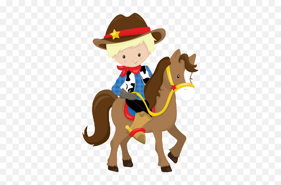 Age 9 With Clipart Birthday Invitation All Colors - Cowboy Ride A Horse Cartoon Emoji,Horse And Airplane Emoji