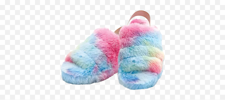 Cute Flip Flops Fun Slide Shoes Iscream - Rainbow Furry Slippers Iscream Emoji,Flip Flop Emoji