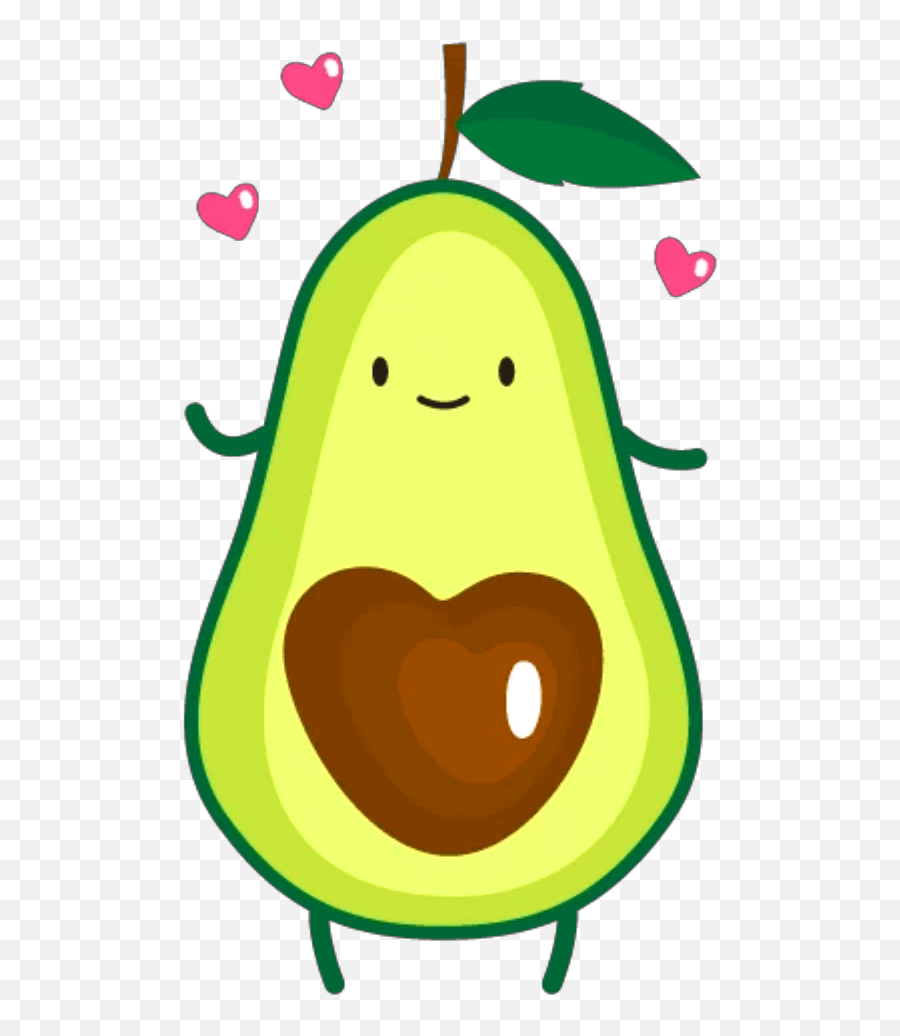 Ftestickers Clipart Avocado Cute - Avocado Cartoon Png Emoji,Avocado Emoji