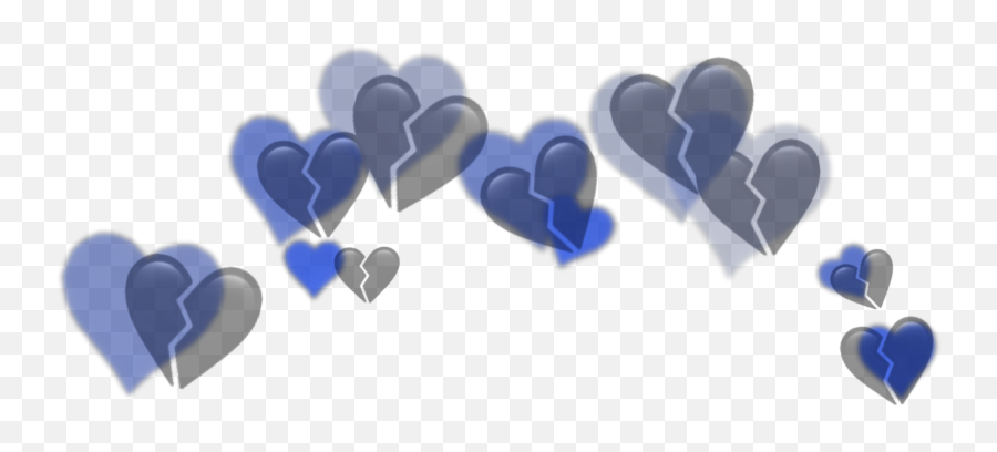 Blue Black Emoji Broken Hearts Sticker - Lovely,Dart Emoji