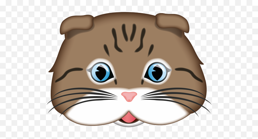 Scottish Fold Cat Face - Clip Art Emoji,Scottish Emoji