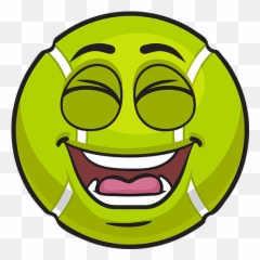 Tennis Emoji Stickers - Ball Eyes And Mouth