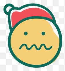Png Uncertain Squiggle Mouth Face - Clip Art Emoji,Santa Claus Emoticons