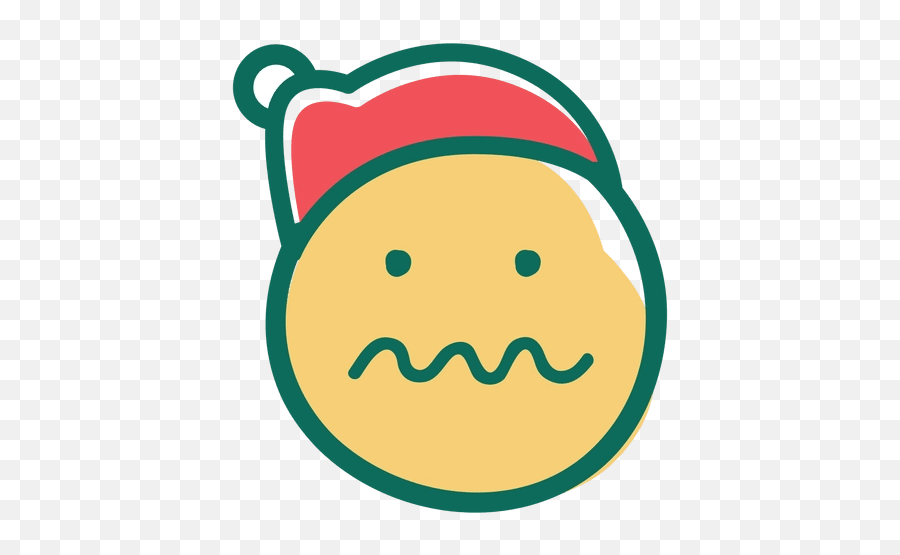 Png Uncertain Squiggle Mouth Face - Clip Art Emoji,Santa Claus Emoticons