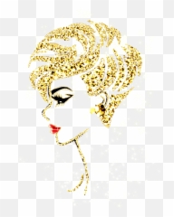 Gold Glitter Sparkle Red Lips Profile - Gold Face Png Emoji,Sparkle Face Emoji