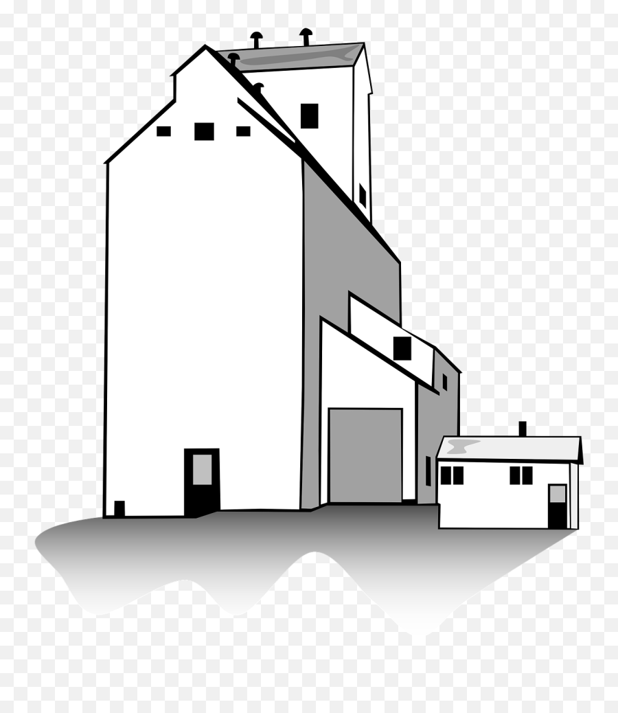 Farm Building Agriculture Industry - Grain Elevator Clipart Emoji,Emoji Rice With Black Square