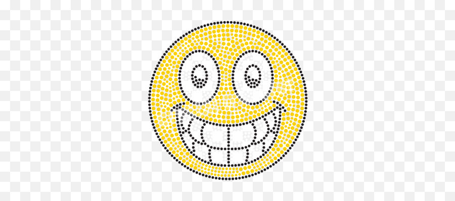 Grin Emoji Rhinestone Heat Custom - Pointillism Emoji,Emoji Grin