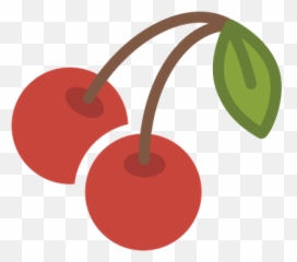 Pair Of Cherries Graphic - Cherry Emoji,Straw Emoji