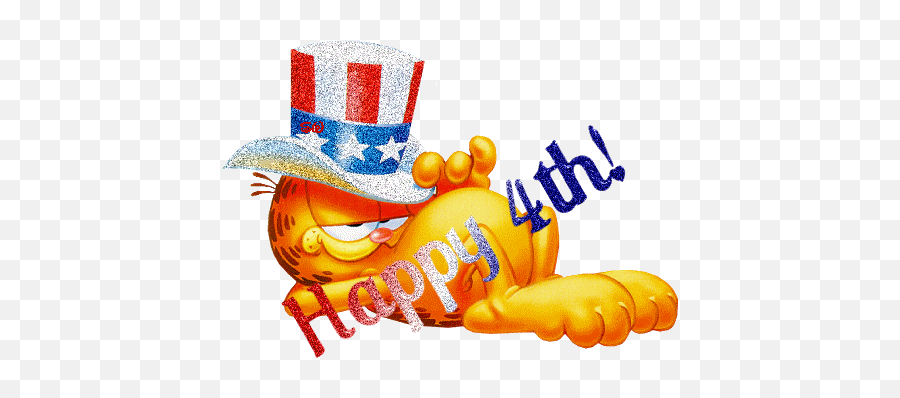 Garfield Wishes You A Happy 4th - Garfield 4th Of July Emoji,4th Of July Emoticons