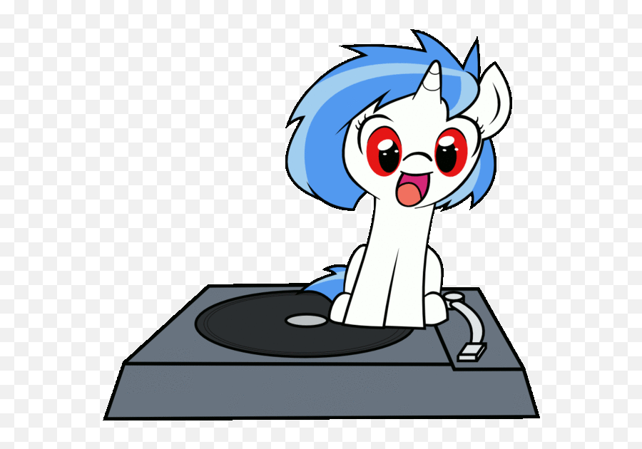 Turntable Ponies - Mlp Vinyl Gif Emoji,Record Player Emoji