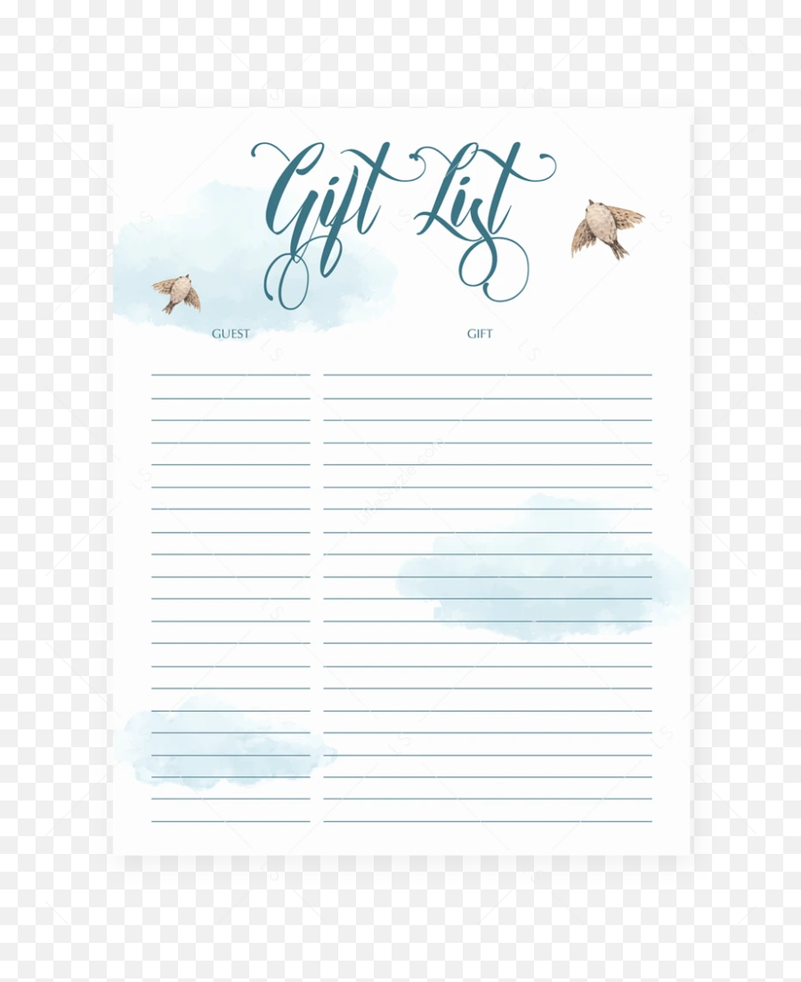 Printable Blue Shower Gift List - Paper Emoji,Guess The Emoji Cloud Candy