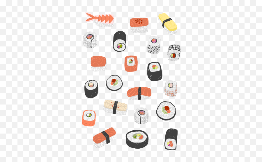 Sushi Roll Maki Nigiri Food Art - Sushi Pattern Transparent Emoji,Sushi Roll Emoji