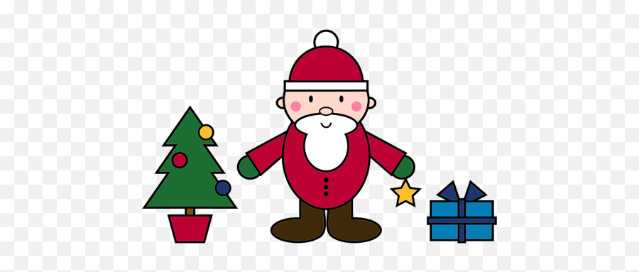 Simple Santa Claus Christmas Scene - Simple Picture Of Santa Claus Emoji,Emoji Christmas Decorations