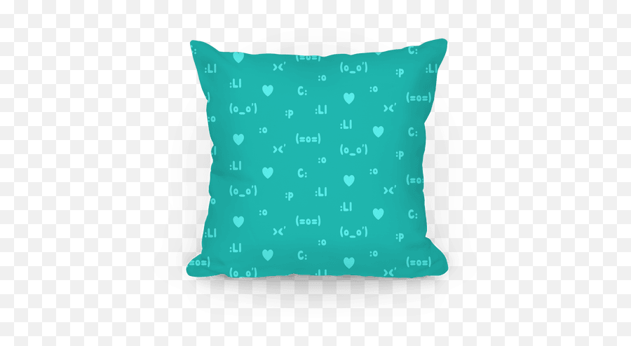 Emoji Teal Pattern Throw Pillow - Cushion,Couch Emoji