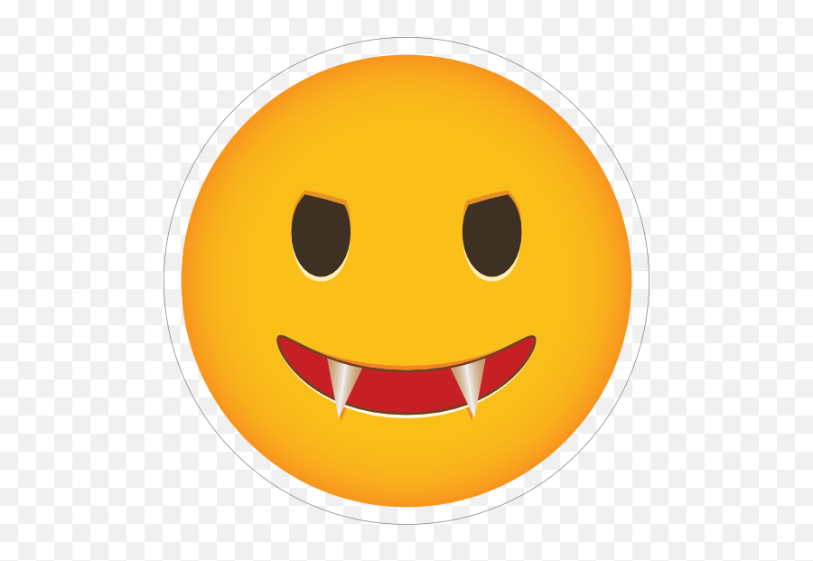 Phone Emoji Sticker Evil Fangs - Smiley,Evil Face Emoji