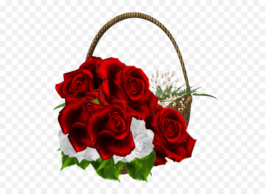 Beautiful Red Roses Transparent Basket - Happy Sunday My Friends Emoji,Bouquet Of Flowers Emoji