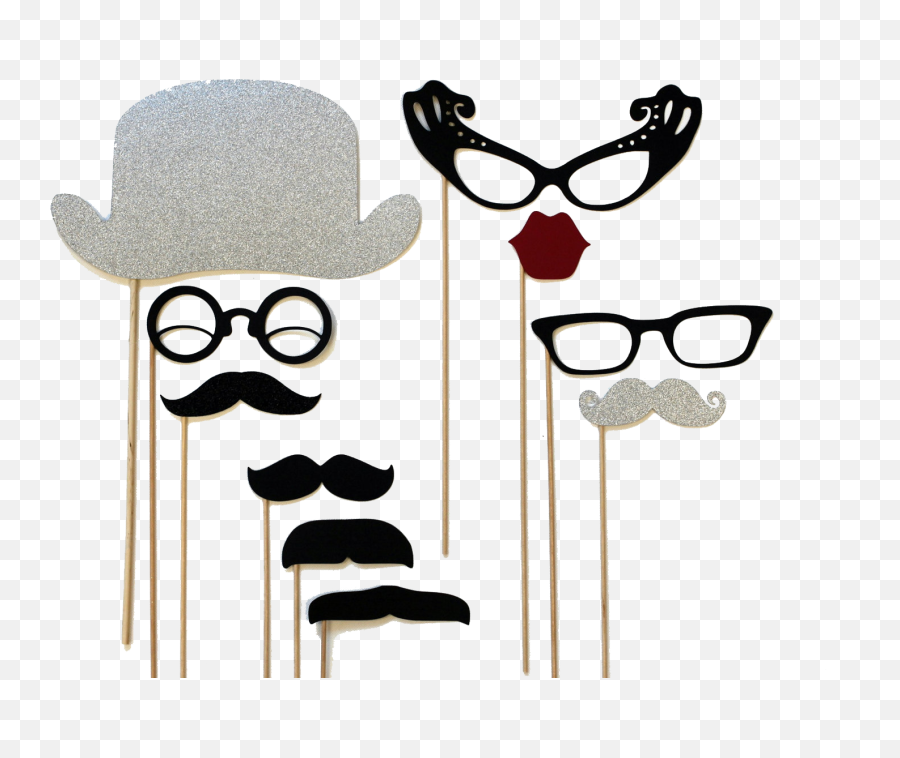 Clipart Mustache Geeky Glass Clipart - Booth Props Emoji,Geeky Emoji